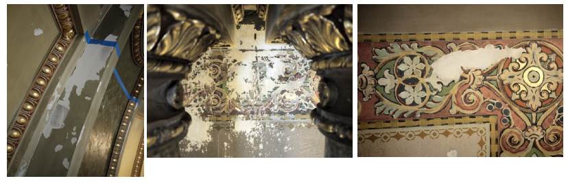 Paint losses in decoration and wall